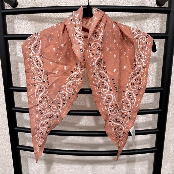 Coach Butterfly Bandana Silk Diamond Scarf - Picture 1 of 4